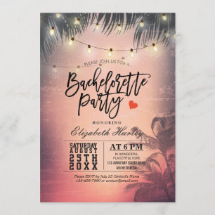 Invitación Fiesta de Bachelorette Luz de las Palmeras de Vera