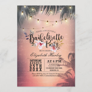 Invitación Fiesta de Bachelorette Luz de las Palmeras de Vera