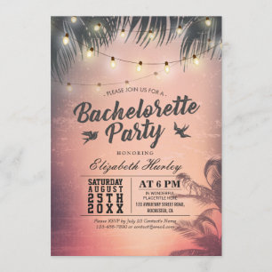 Invitación Fiesta de Bachelorette Luz de las Palmeras de Vera