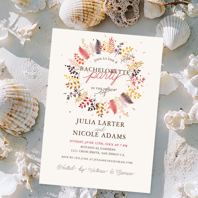 Invitación Fiesta de Bachelorette para el Bosque de Flores Si (Subido por el creador)