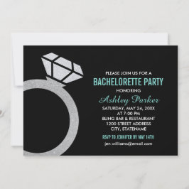 Invitación Fiesta de Bachelorette para la Boda azul del anill