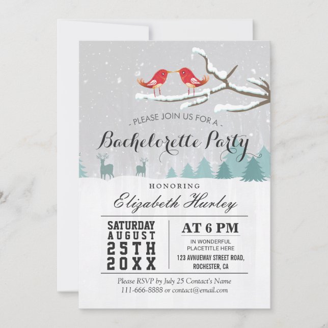 Invitación Fiesta de Bachelorette para los Ráceos de Aves de  (Anverso)