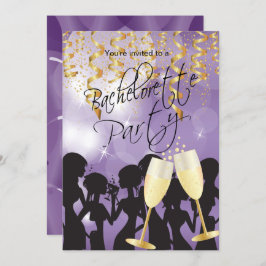 Invitación Fiesta de Bachelorette Púrpura