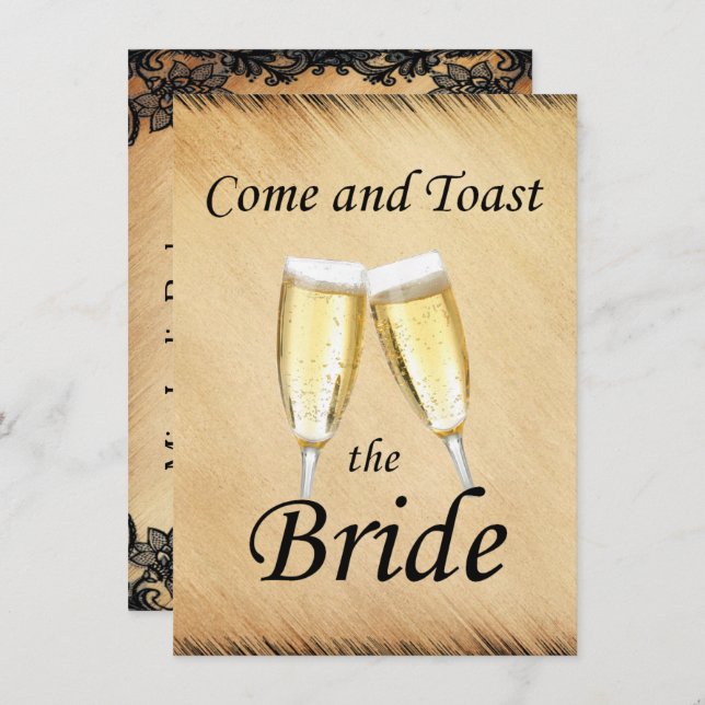 Invitación Fiesta de Bachelorette Rust and Lace (Anverso / Reverso)