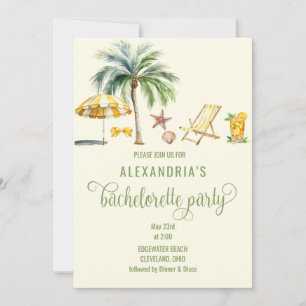 Invitación Fiesta de Bachelorette Temática Tropical de Playa