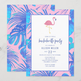Invitación Fiesta de Bachelorette Tropical de Verano Rosa