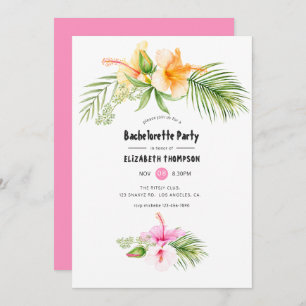 Invitación Fiesta de Bachelorette Tropical Floral