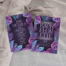 Fiesta de Bachelorette Tropical Neon Palm