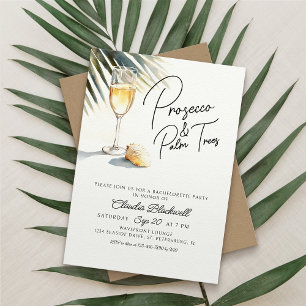 Invitación Fiesta de Bachelorette Tropical Prosecco
