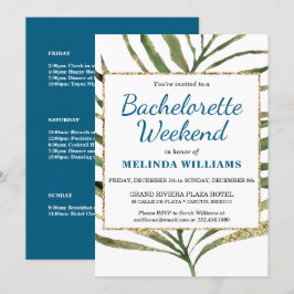 Invitación Fiesta de Bachelorette Tropical Weekend Itinerario