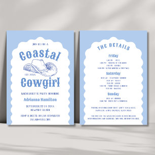 Invitación Fiesta de Bachelorette Wavy Beach de Cowgirl Beach
