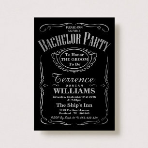 Invitación Fiesta de bachiller en tipografía plateada metálic