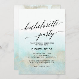 Invitación Fiesta de bachillerato Aqua and Gold Watercolor Be