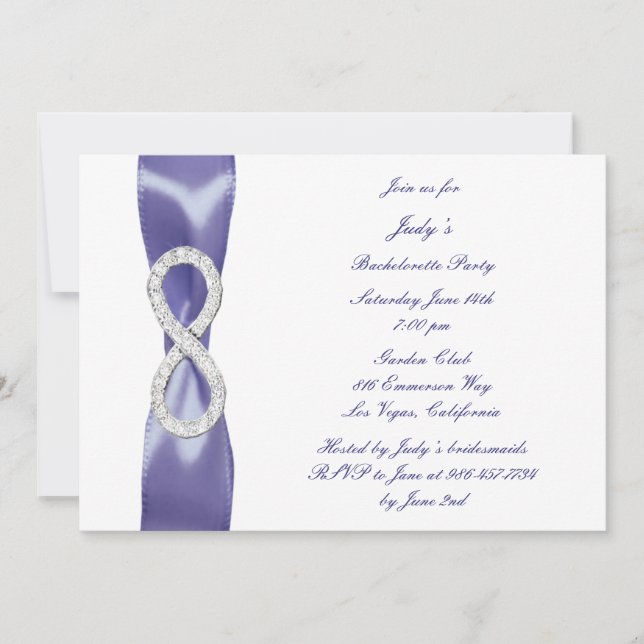 Invitación Fiesta de bachillerato con infinito de diamante az (Anverso)