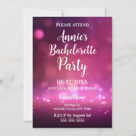 Invitación Fiesta de bachillerato con luces rosadas