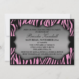 Invitación Fiesta de bachillerato de cebra verde rosa