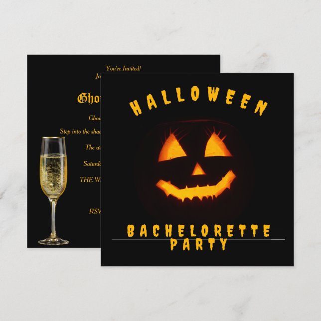 Invitación Fiesta de bachillerato de Halloween (Anverso / Reverso)