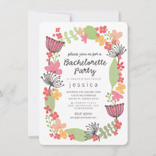 Invitación Fiesta de bachillerato de la frontera floral rusa