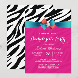 Invitación Fiesta de bachillerato de la impresión de cebra ro