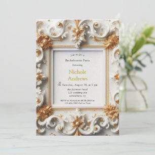 Invitación Fiesta de bachillerato de oro blanco de estilo bar