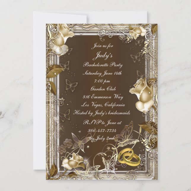 Invitación Fiesta de bachillerato de rosa blanca de elegancia (Anverso)