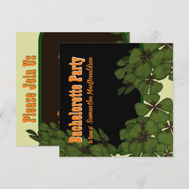 Invitación Fiesta de bachillerato de shamrock irlandés (Anverso / Reverso)