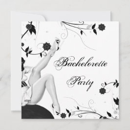 Invitación Fiesta de bachillerato en blanco y negro