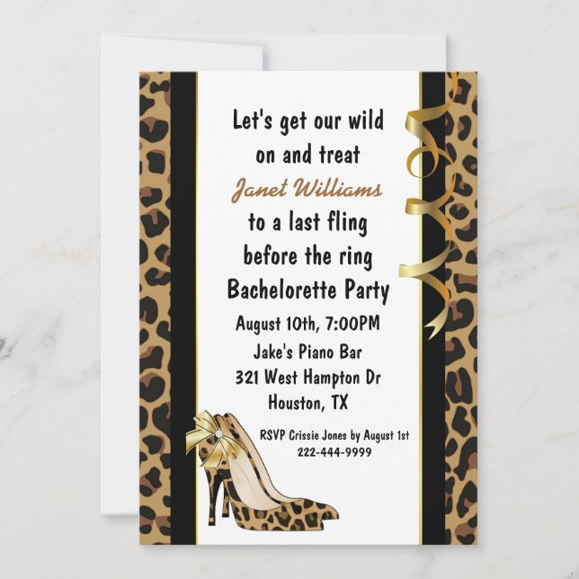 Invitación Fiesta de bachillerato en jaguar (Anverso)