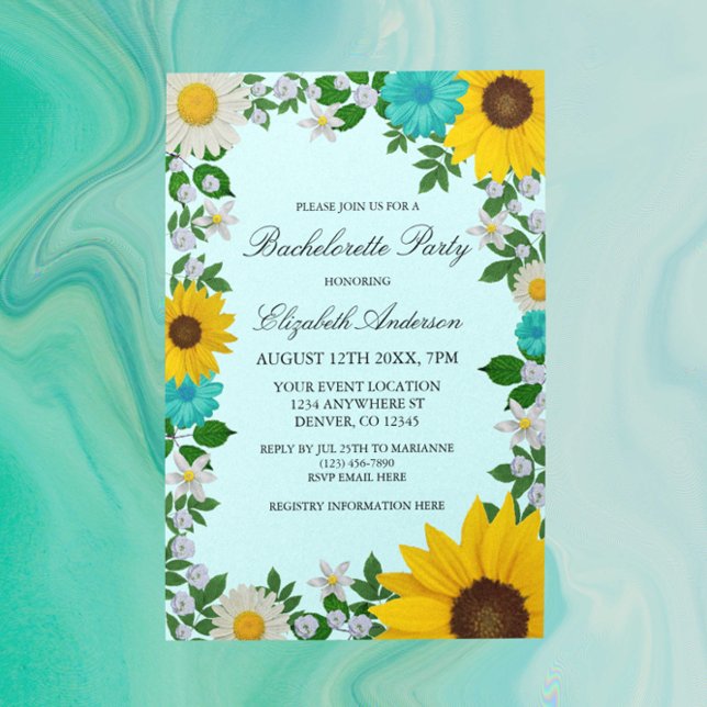 Invitación Fiesta de bachillerato floral de margarita de gira (Subido por el creador)