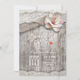 Invitación Fiesta de bachillerato floral Rush Burlap Lace