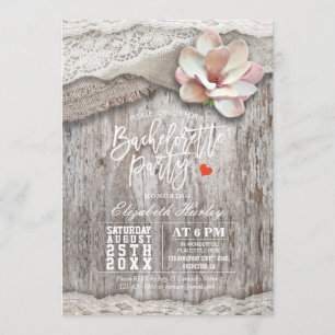 Invitación Fiesta de bachillerato floral Rush Burlap Lace