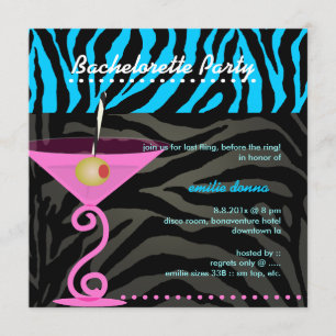 Invitación Fiesta de bachillerato martini rosa PixDezines