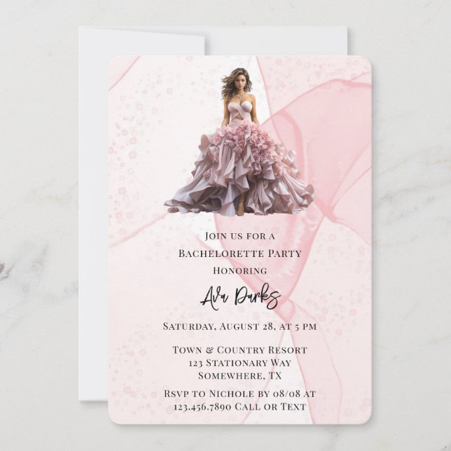 Invitación Fiesta de bachillerato para novias con tinta de al (Anverso)