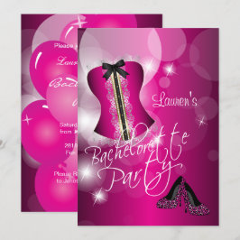 Invitación Fiesta de bachillerato rosa divertido