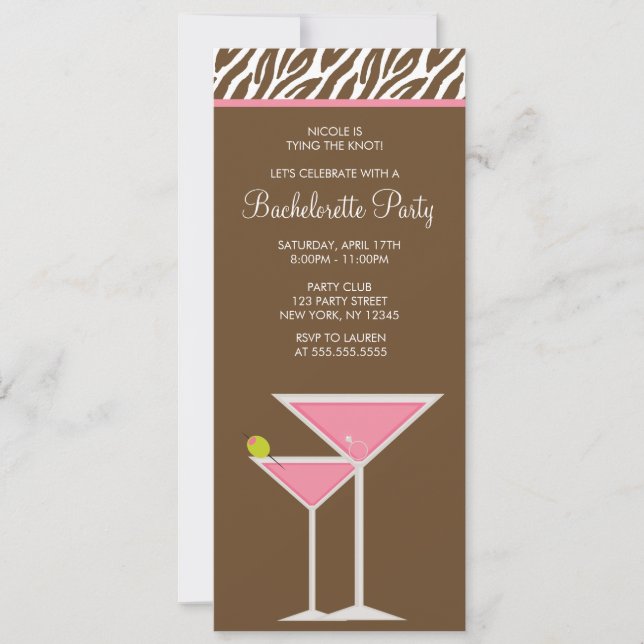 Invitación Fiesta de bachillerato Rosa Martini (Anverso)