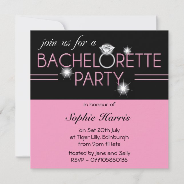 Invitación Fiesta de bachillerato rosado 2 (Anverso)