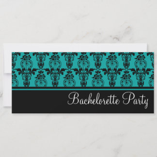 Invitación Fiesta de bachillerato Verde azulada y negra en Da