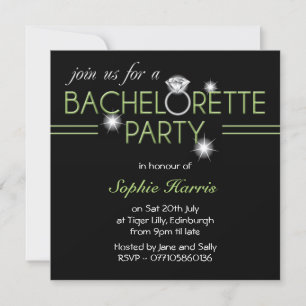 Invitación Fiesta de bachillerato verde del anillo