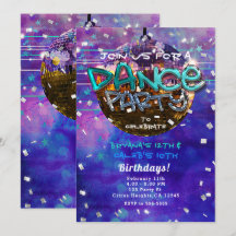 Fiesta de Baile Bola de Disco Purpura Cumpleaños G
