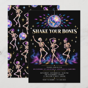 Invitación Fiesta de Baile de Halloween Shake Your Bones