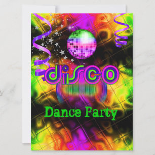 Invitación Fiesta de baile Disco música Psicodélica