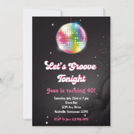 Invitación Fiesta de Baile Disco Retro 70