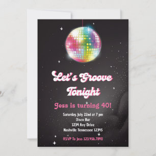 Invitación Fiesta de Baile Disco Retro de los 70