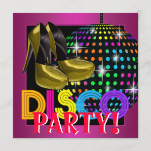 Invitación Fiesta de baile Disco Rosa Caliente
