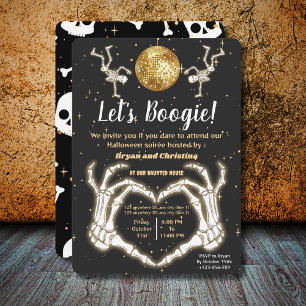 Invitación Fiesta de baile Halloween de lujo Dance Skeletons 