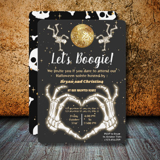 Invitación Fiesta de baile Halloween de lujo Dance Skeletons 