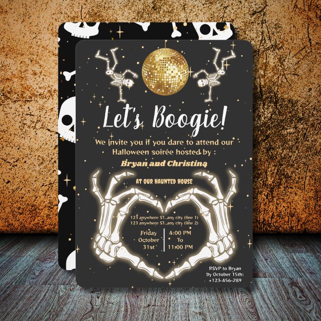 Invitación Fiesta de baile Halloween de lujo Dance Skeletons  (Subido por el creador)