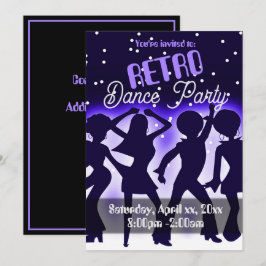 Invitación Fiesta de baile retro púrpura