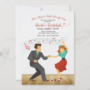 Invitación Fiesta de baile Rock 'n Roll