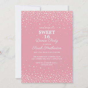 Invitación Fiesta de Baile Sweet 16 Brillo de Diamante Rosa R